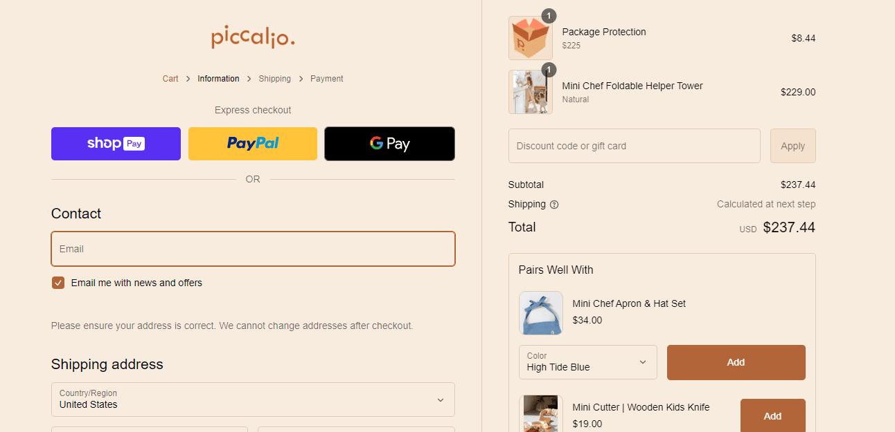 How to apply Piccalio coupon code